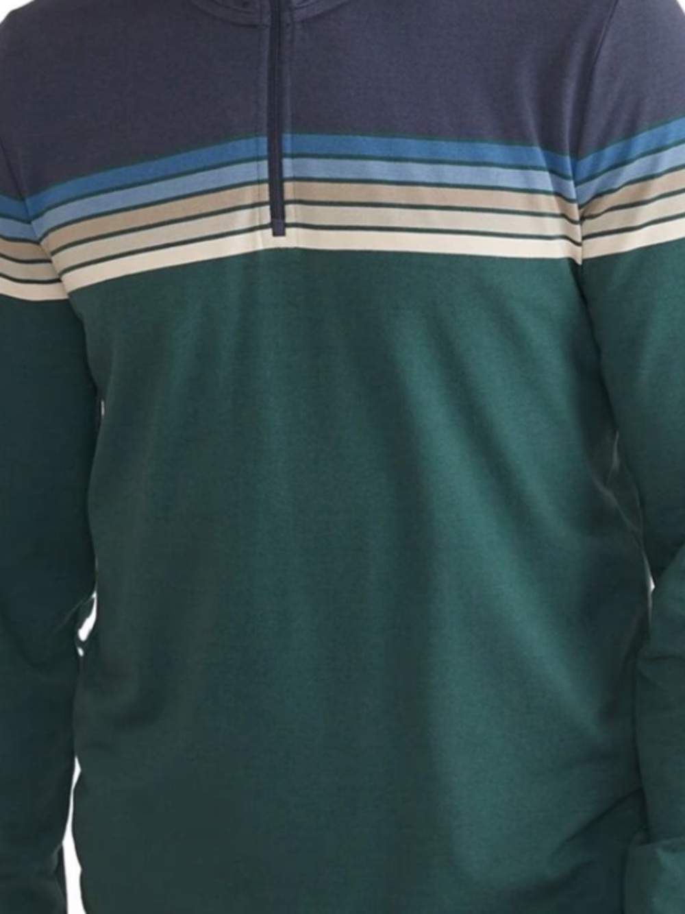 Marine Layer Teal and Navy Striped Pullover